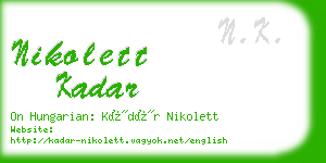 nikolett kadar business card